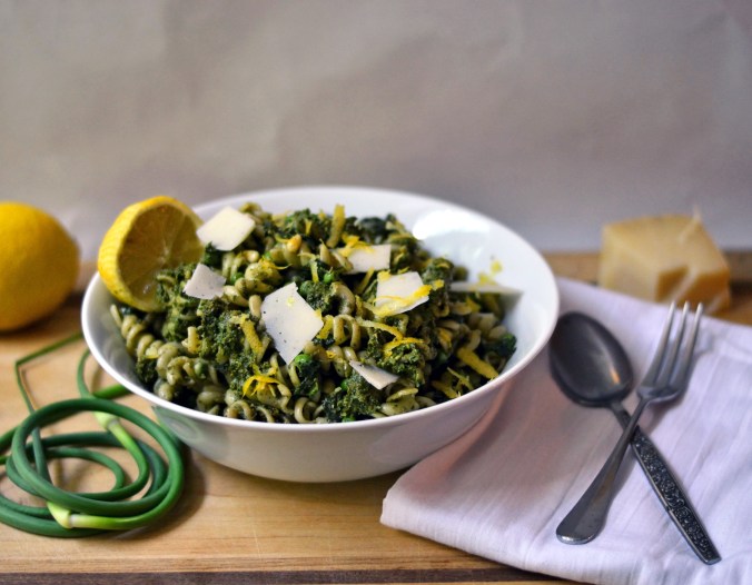 Lemon Pesto Pasta with Peas, Spinach and Asiago | Pumpkin Honey